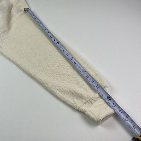 IZOD vintage Cardigan Sweater Mens M Ivory Y2K Oversized Grandpa Preppy Academia - Picture 7 of 13